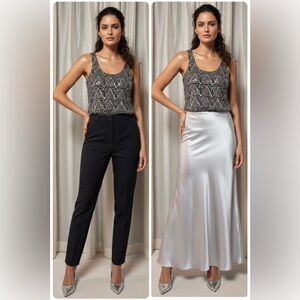 MM Couture Geometric Sequin Tank Top size Small